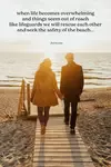 A poem about the beach depicting sand and surf as a remedy for life's struggles.