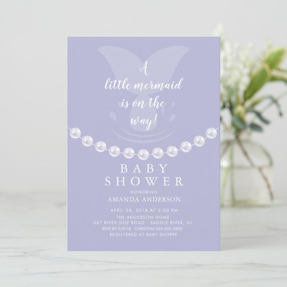 A Baby Shower Invitation With A Mermaid Theme