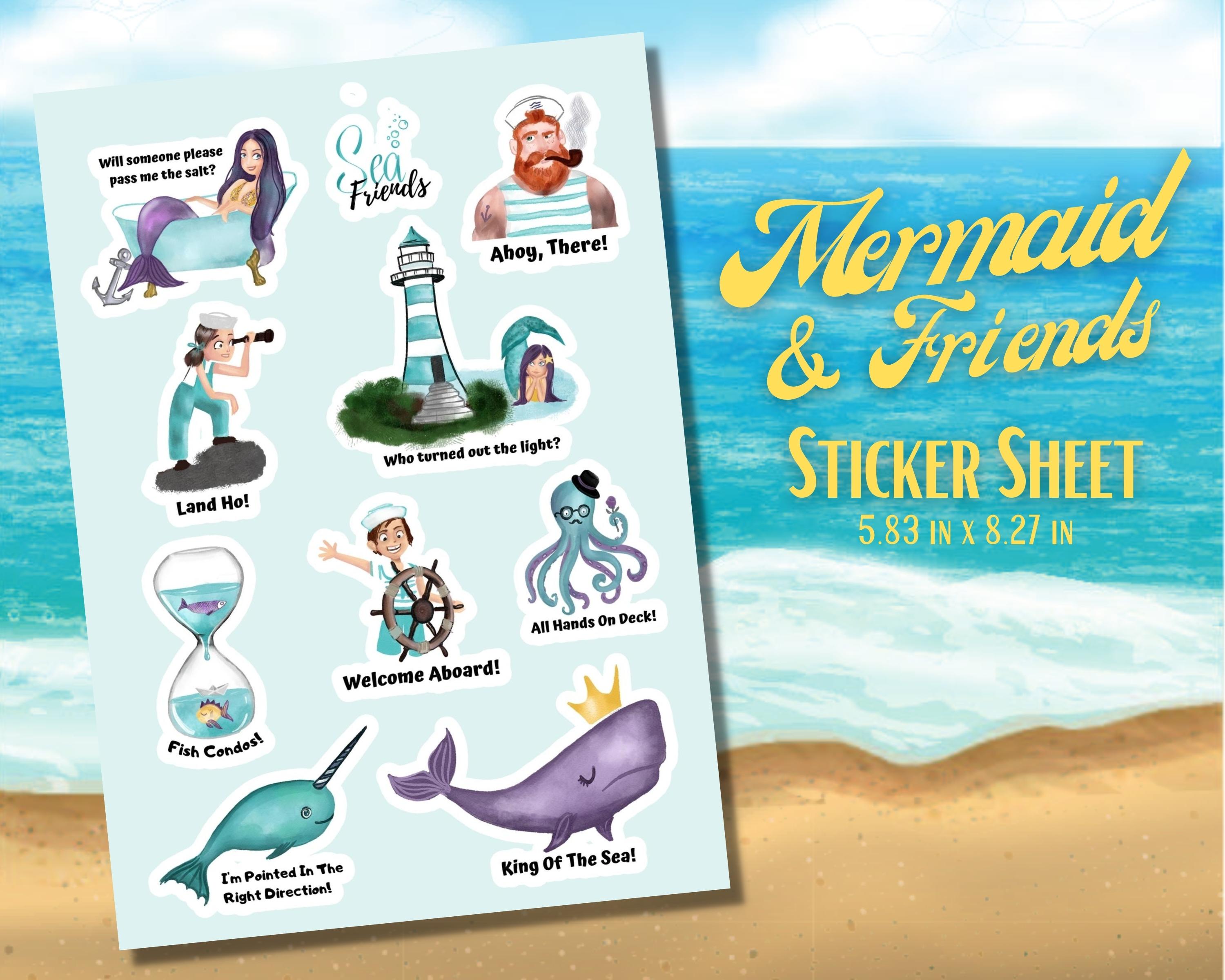 Mermaid & Sea Friends Stickers