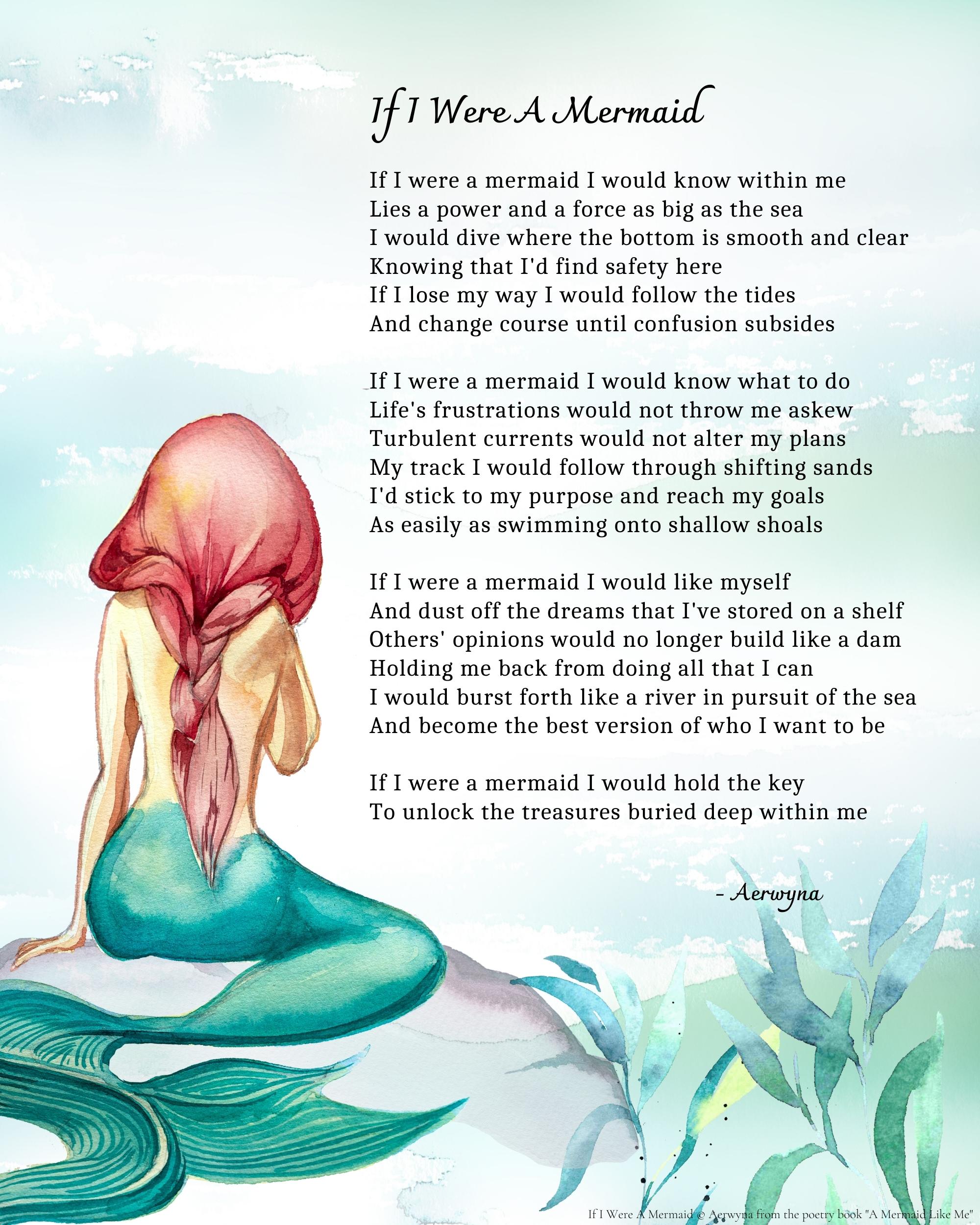 If I Were A Mermaid Poetry Poster