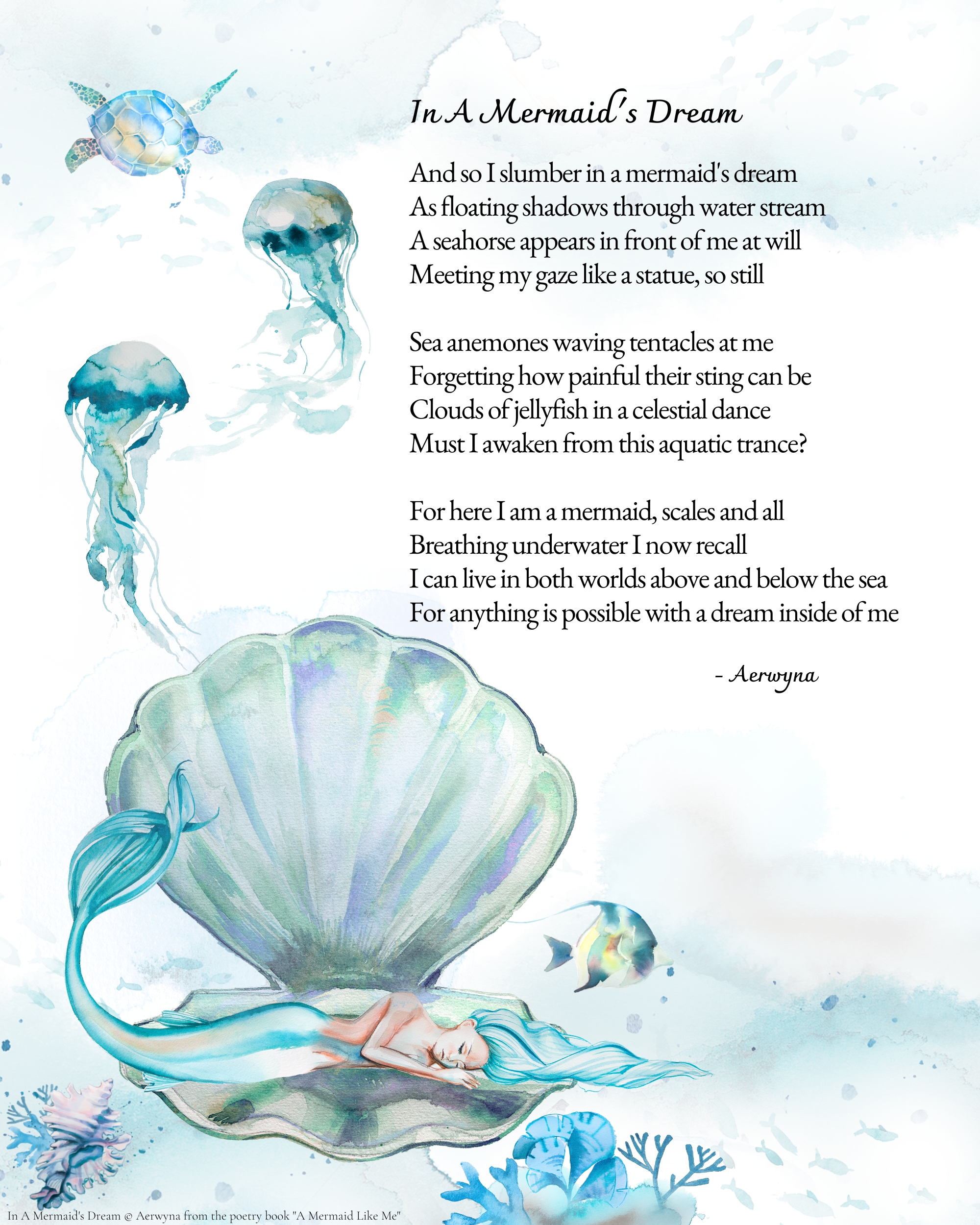 In A Mermaid's Dream Poetry Poster