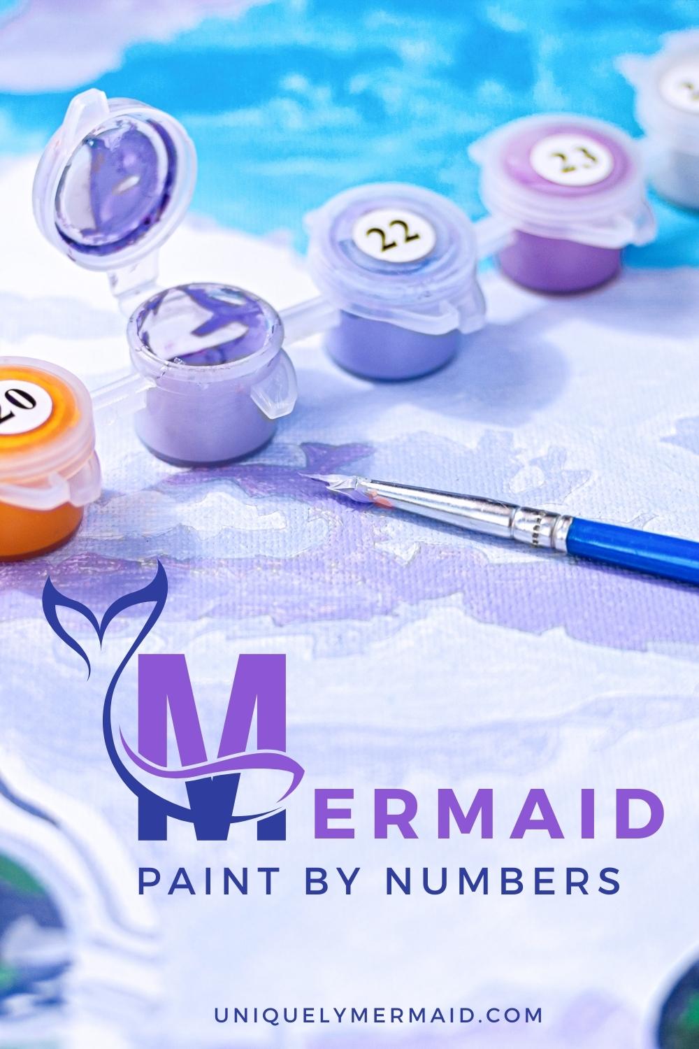 Create your own masterpiece with mermaid paint by numbers. Colorful sea-themed kits for kids and adults, beginner or advanced.