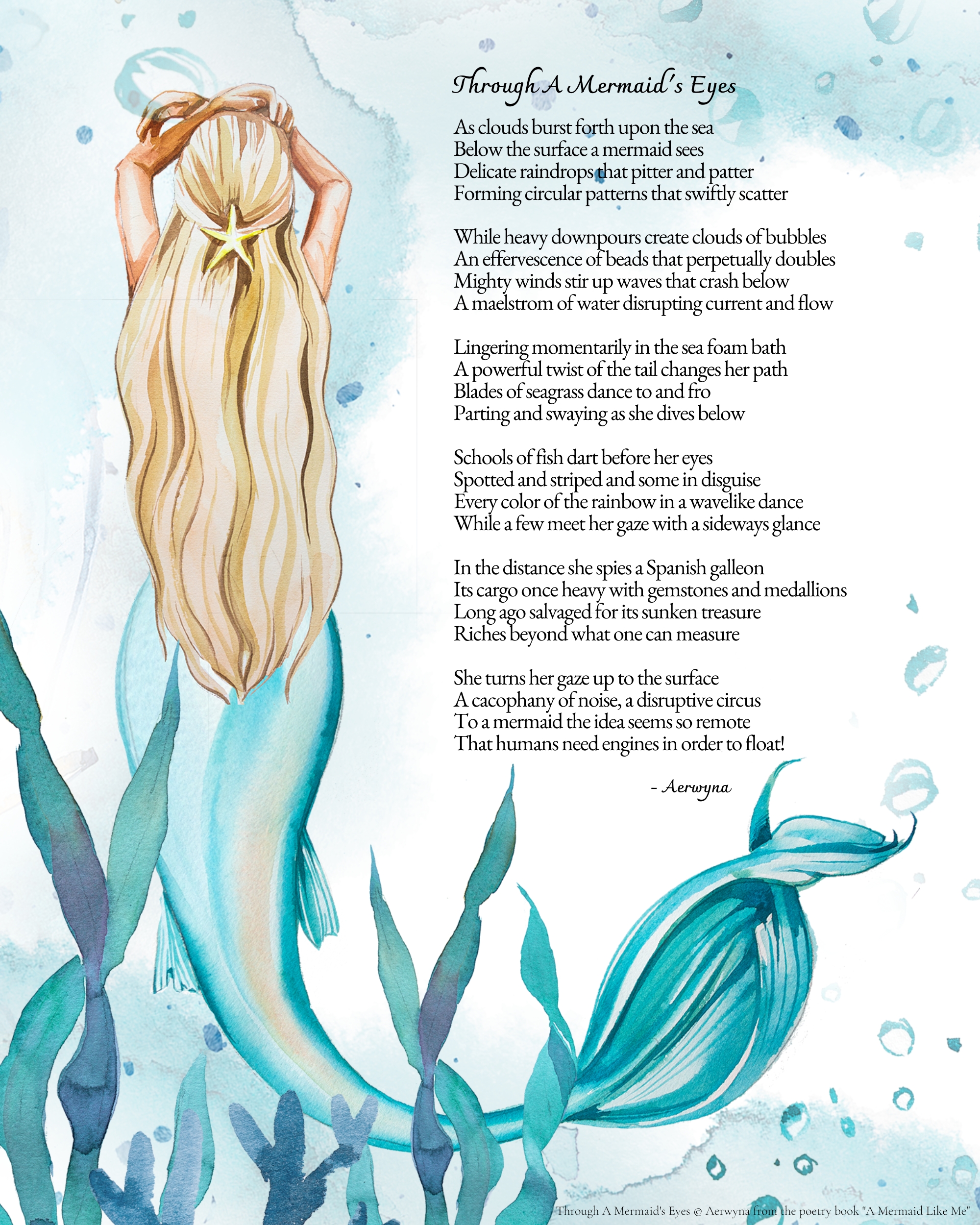 Through A Mermaid's Eyes Poetry Poster