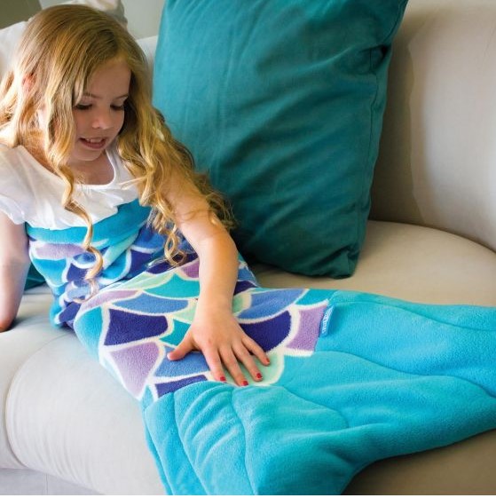 Mermaid Blanket in Aqua Dream
