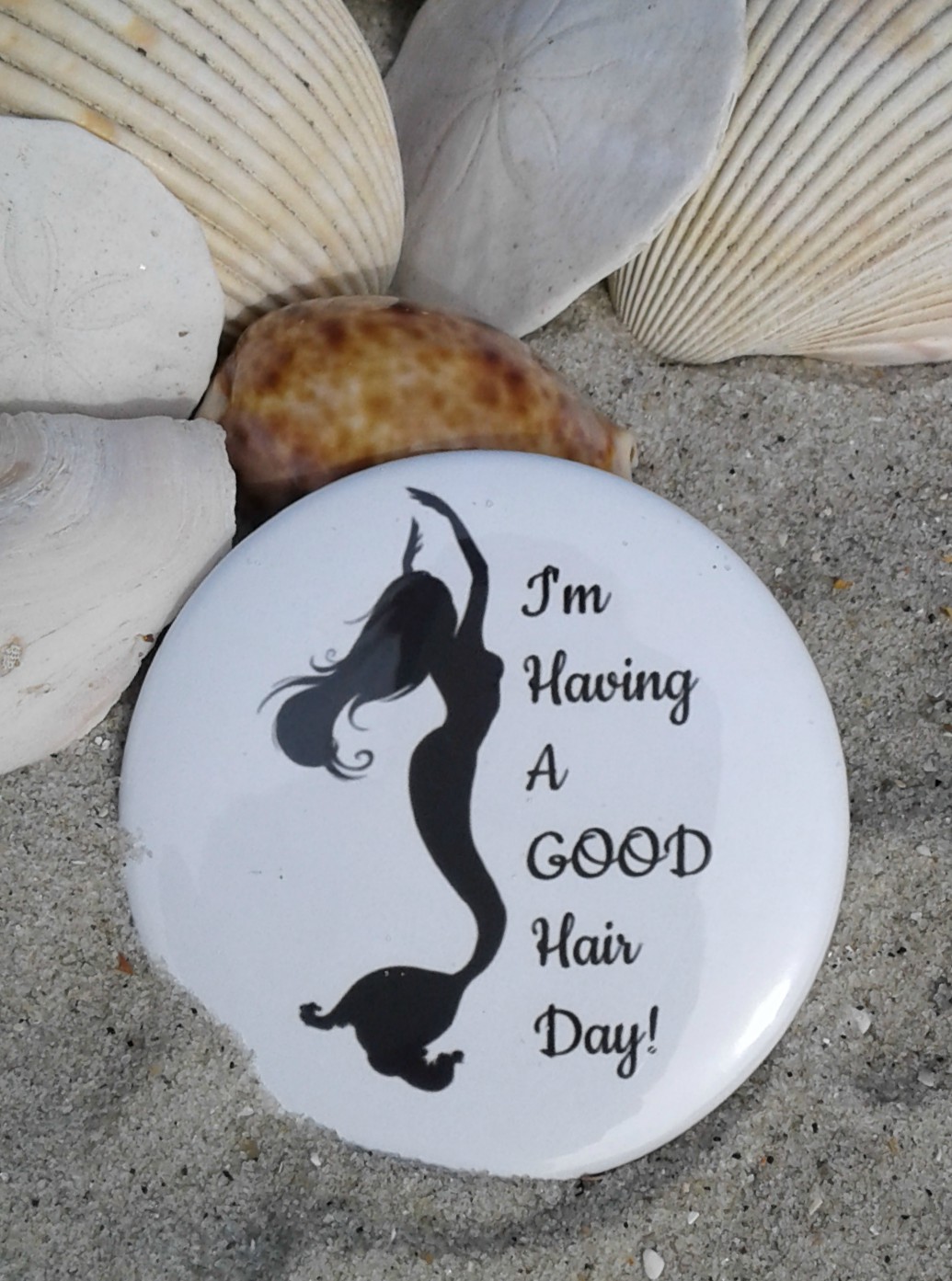 "Good Hair Day" Mermaid Button