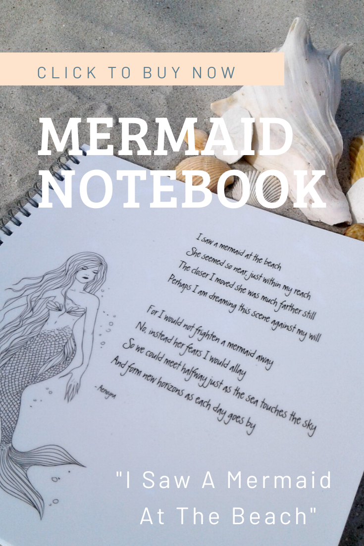 "I Saw A Mermaid At The Beach" Notebook