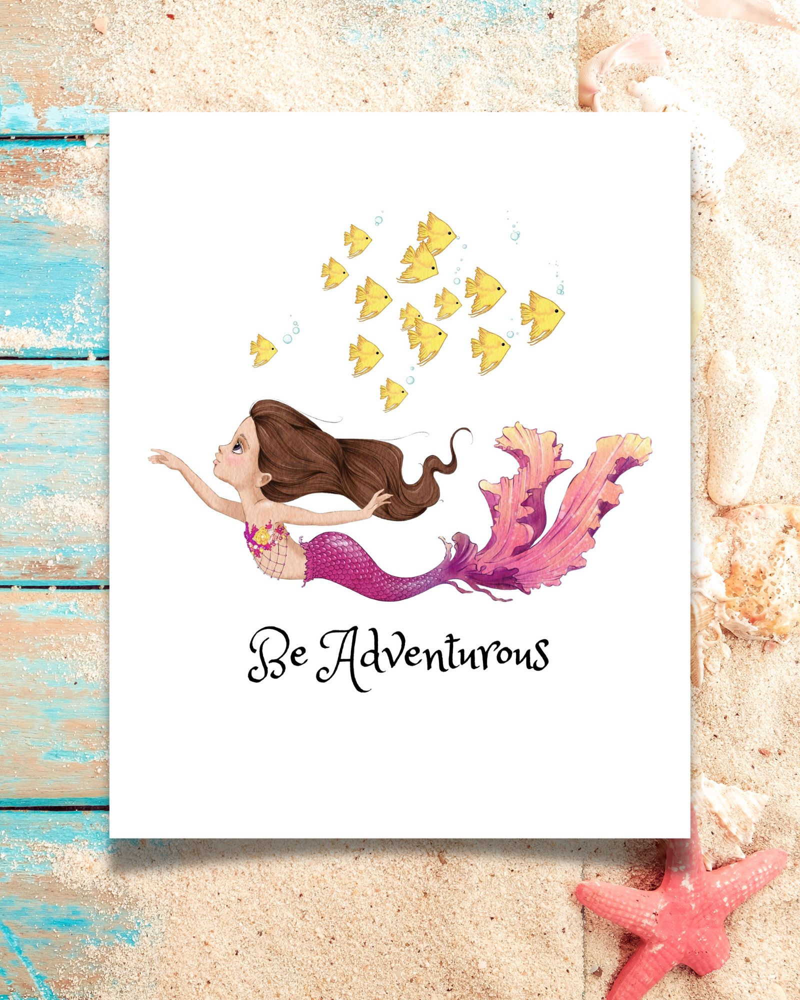 Be Adventurous Mermaid Poster