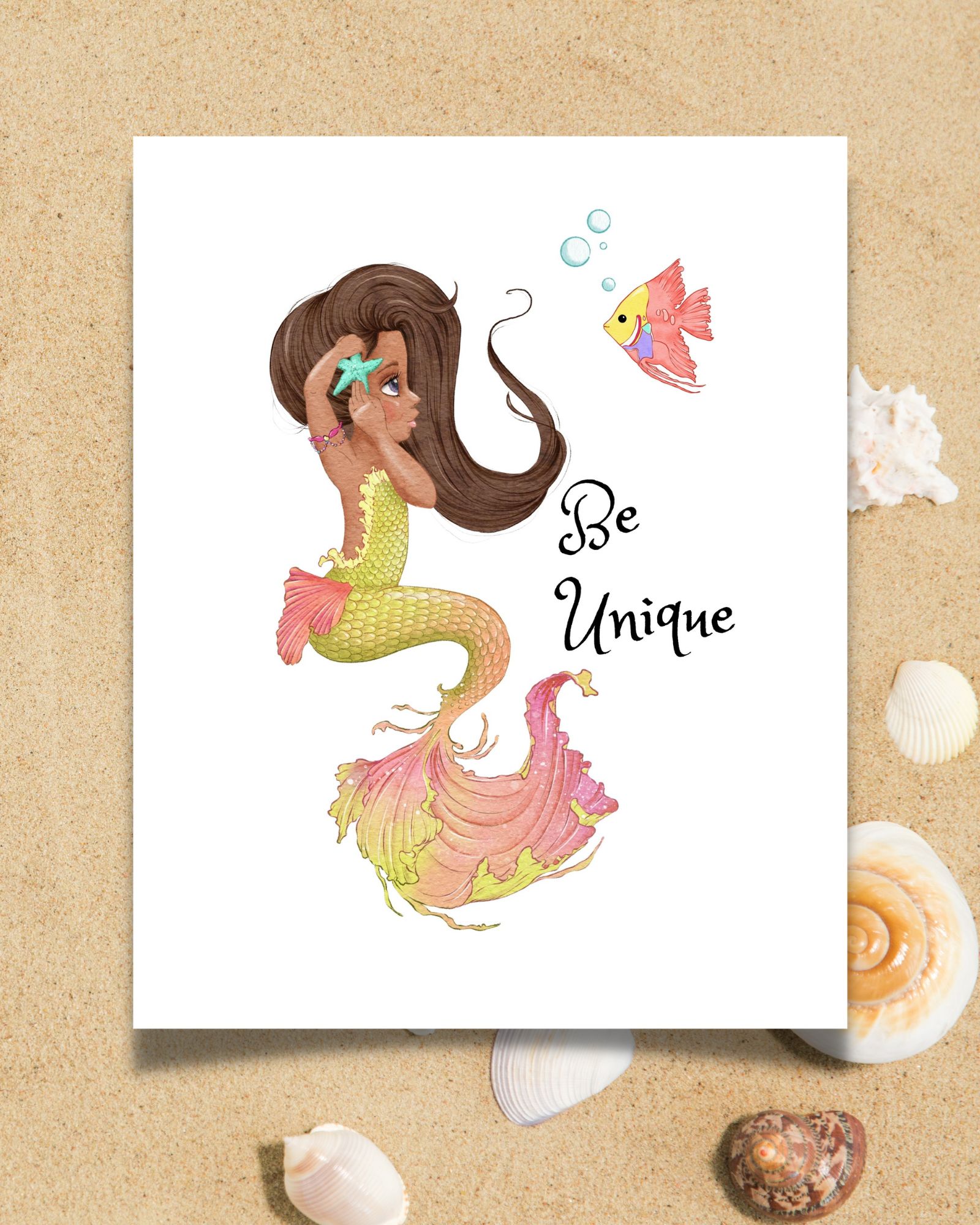 Be Unique Mermaid Poster