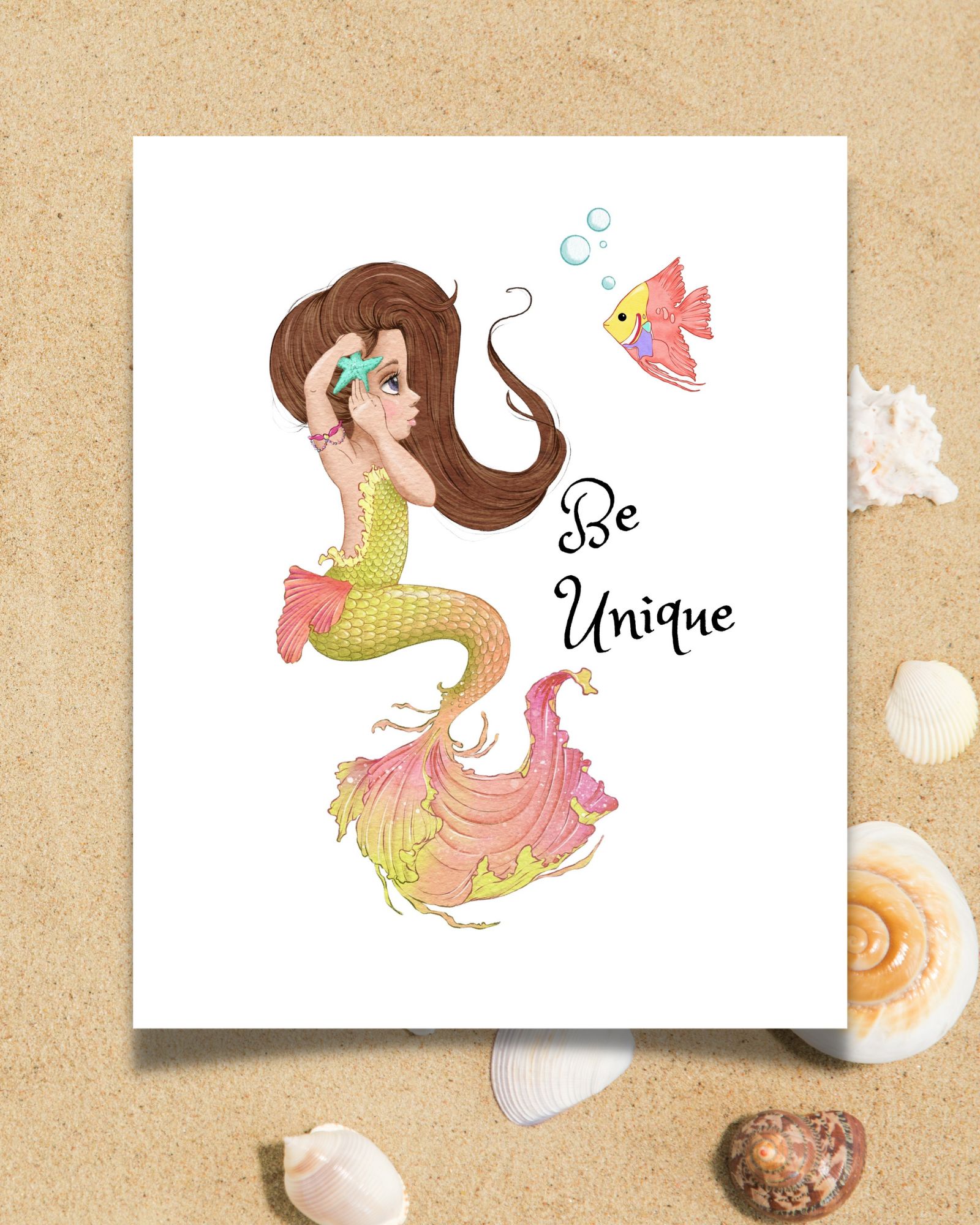 Be Unique Mermaid Poster