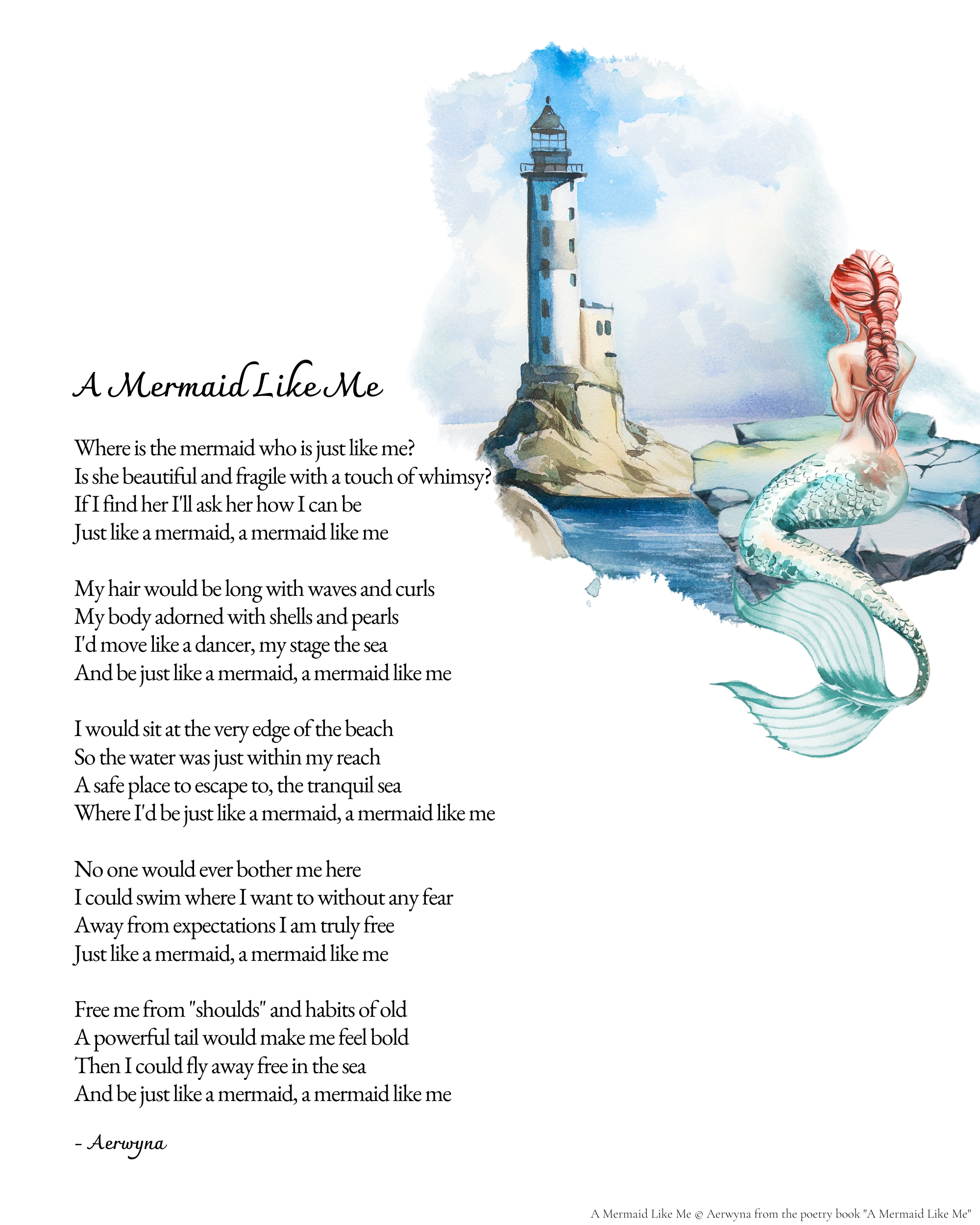 A Mermaid Like Me Poetry Poster