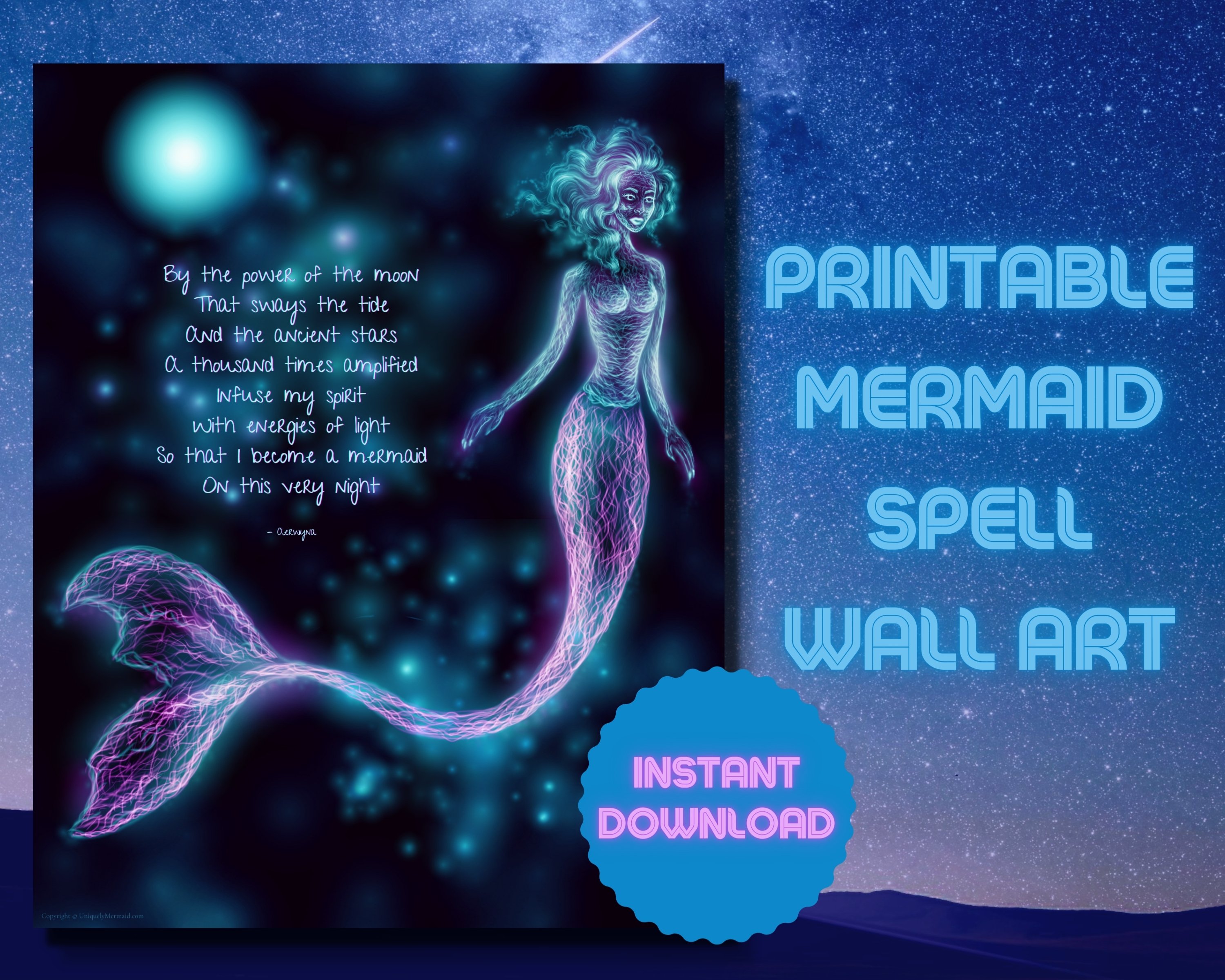 Printable Transformation Spell Wall Art