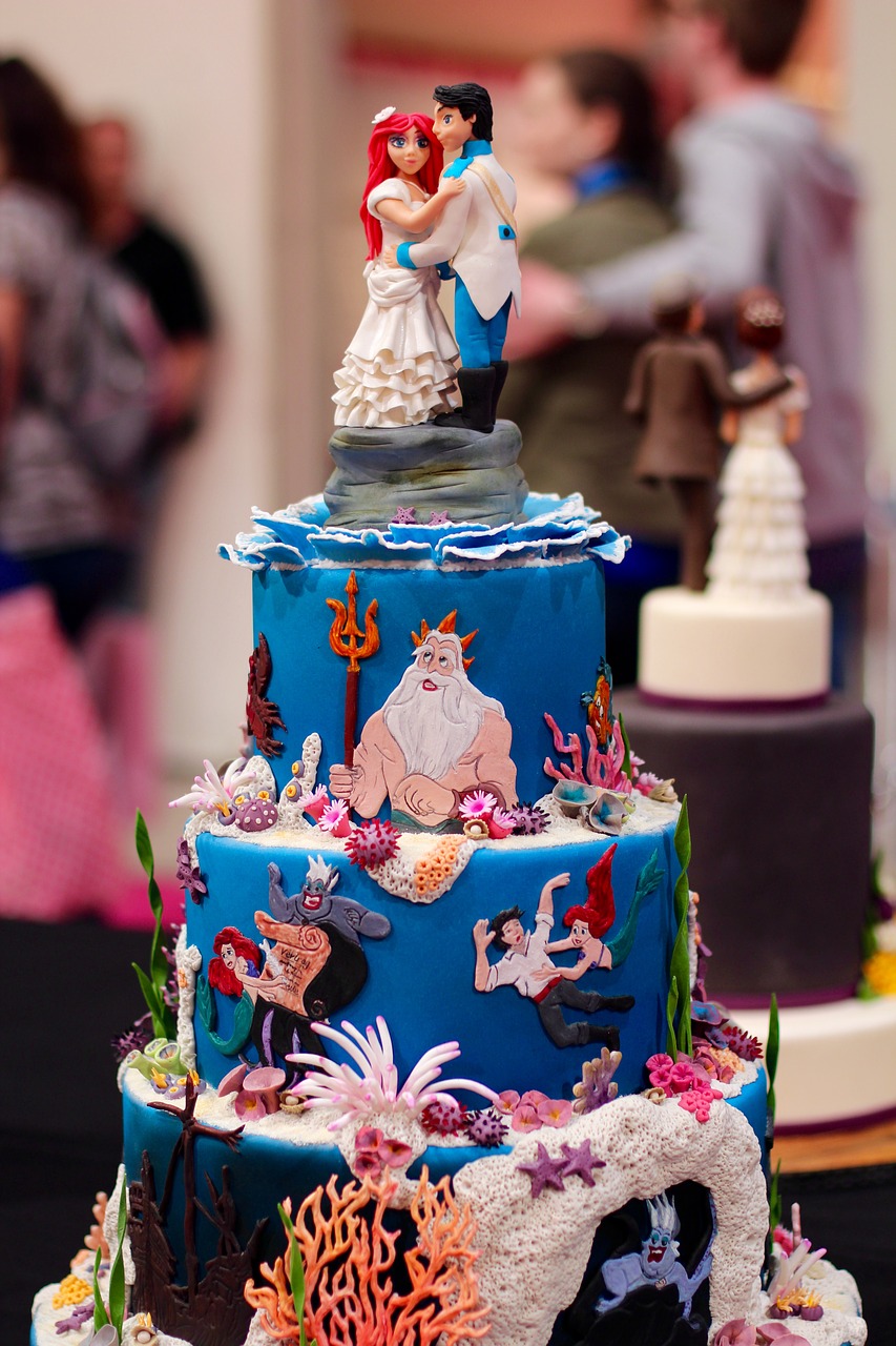 Decorative Cake With The Little Mermaid Theme