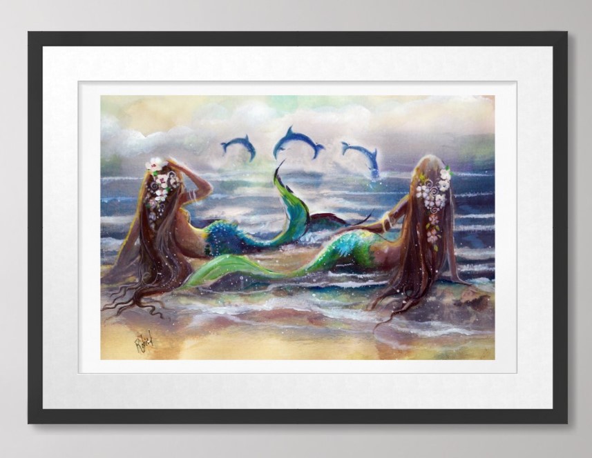 Mermaids and Dolphins Poster