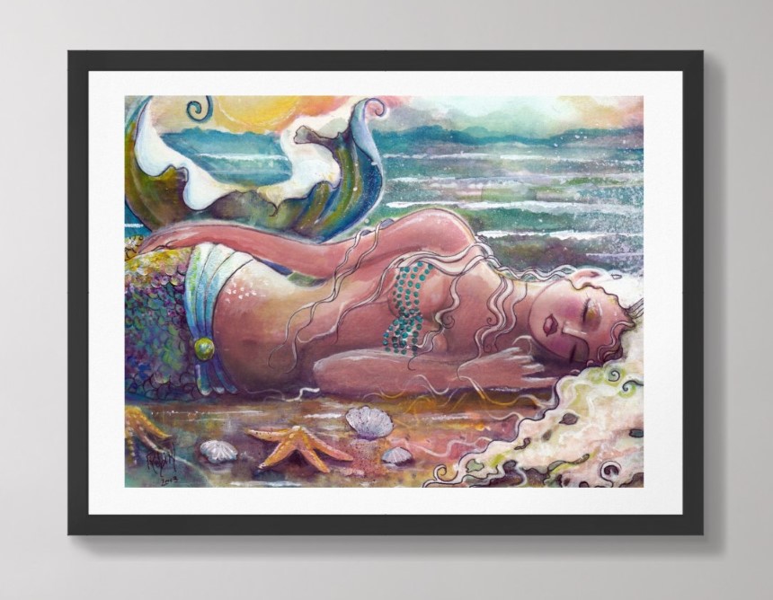 Sleeping Mermaid Poster